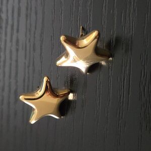 Stainless Steel Gold Plated Star Shaped Earrings
